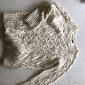 J Crew Irish cable knit sweater XS